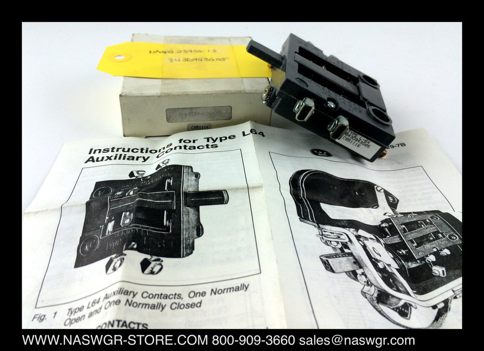 Westinghouse 843D943G05 Auxiliary Contacts