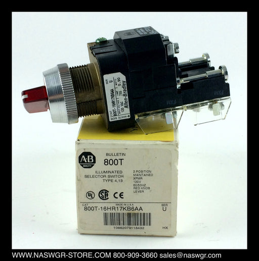 800T-16HR17KB6AA ~ Allen Bradley 800T-16HR17KB6AA Illuminating Selector Switch 3 Position
