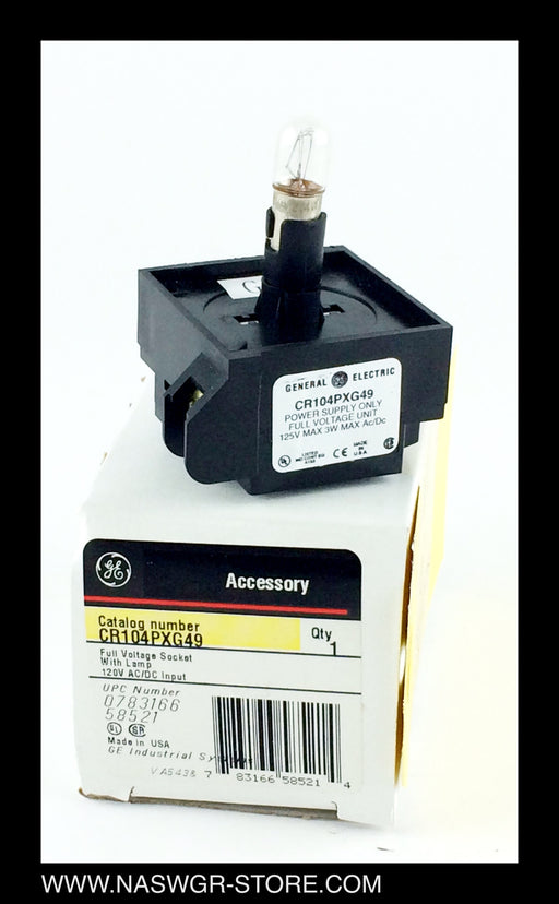 CR104PXG49 ~ GE CR104PXG49 Full Voltage Socket With Lamp ~ Unused Surplus