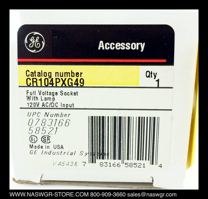 CR104PXG49 ~ GE CR104PXG49 Full Voltage Socket With Lamp ~ Unused Surplus