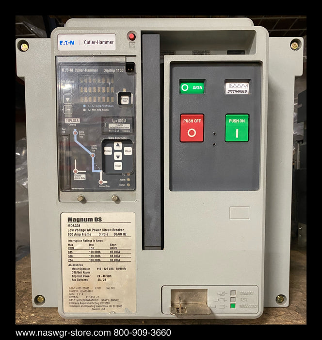 Eaton Magnum DS MDSC08 Circuit Breaker (E/O,D/O) 800 Amp — North
