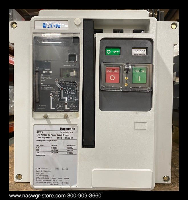 Eaton Magnum SB SBSC16 Circuit Breaker (M/O,B/I) - 1600 Amp