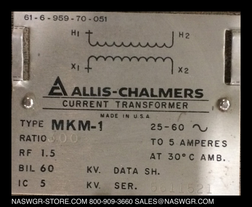 Allis Chalmers MKM-1 Current Transformer 300:5