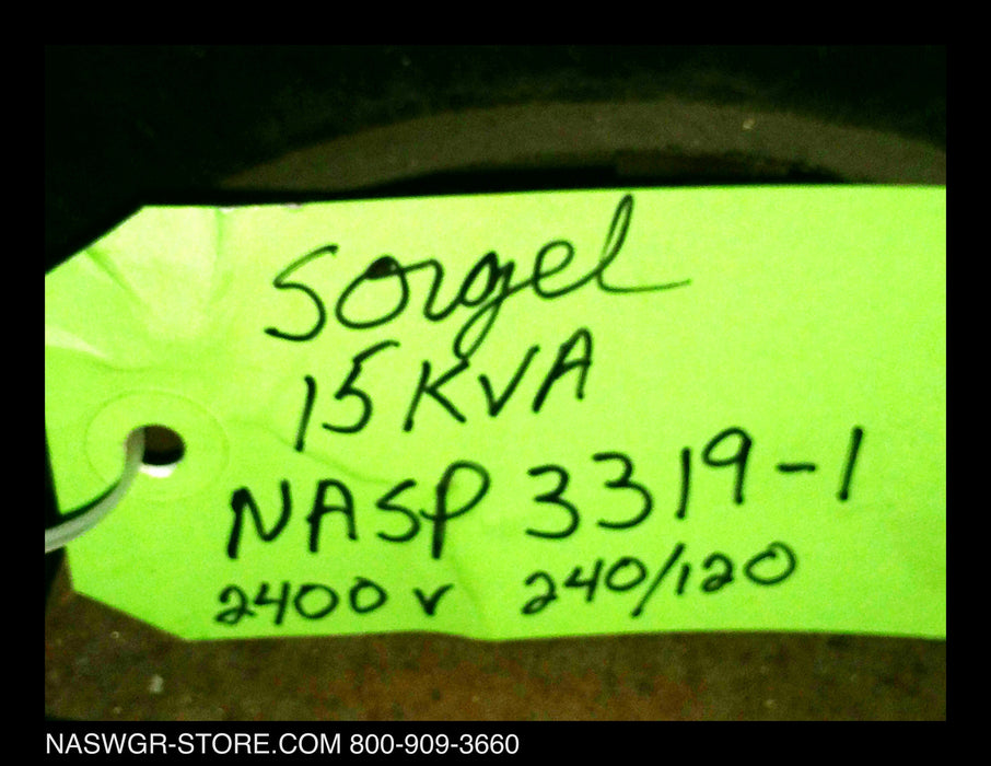 AC16-657-229-009 ~ Sorgel 15kV Control Power Transformer ~ 2400 Primary 240/120 Secondary 15kV Type SH CPT