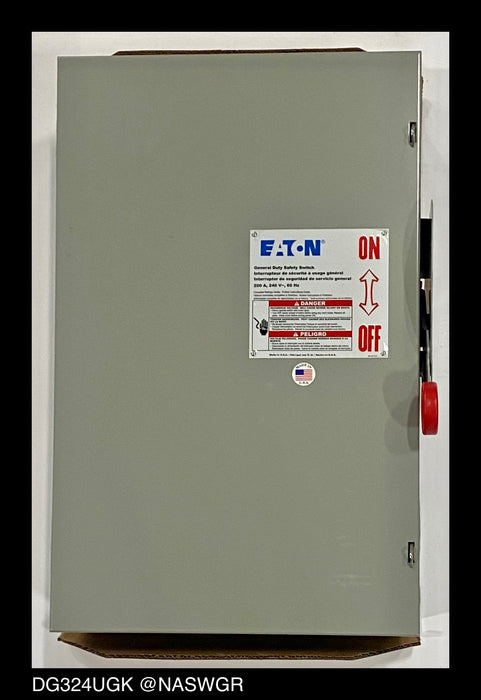 Eaton DG324UGK General Duty Safety Switch - 200A/240V/3P/N1 - Unused