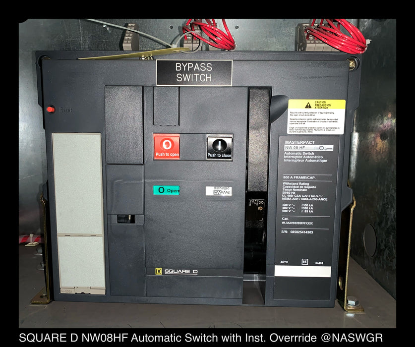 Square D MasterPact NW08HF Circuit Breaker - 800 amp