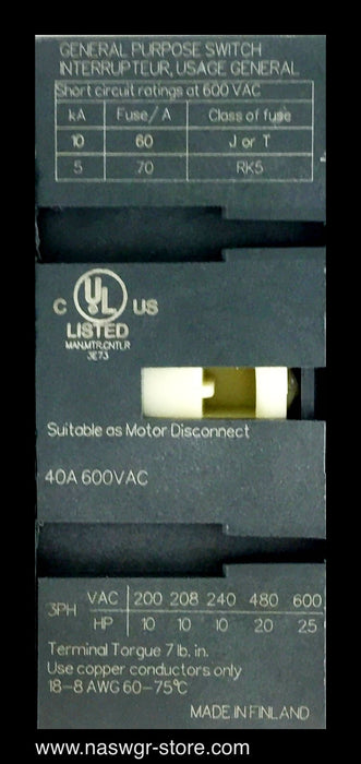 OT40F3 ~ ABB OT40F3 Switch Disconnector