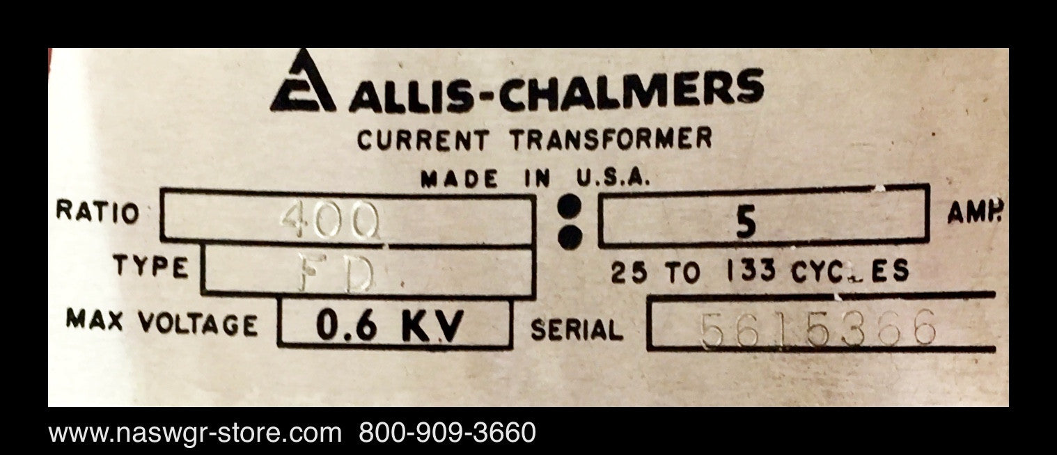 400:5 ~ Allis Chalmers 400:5 Current Transformer