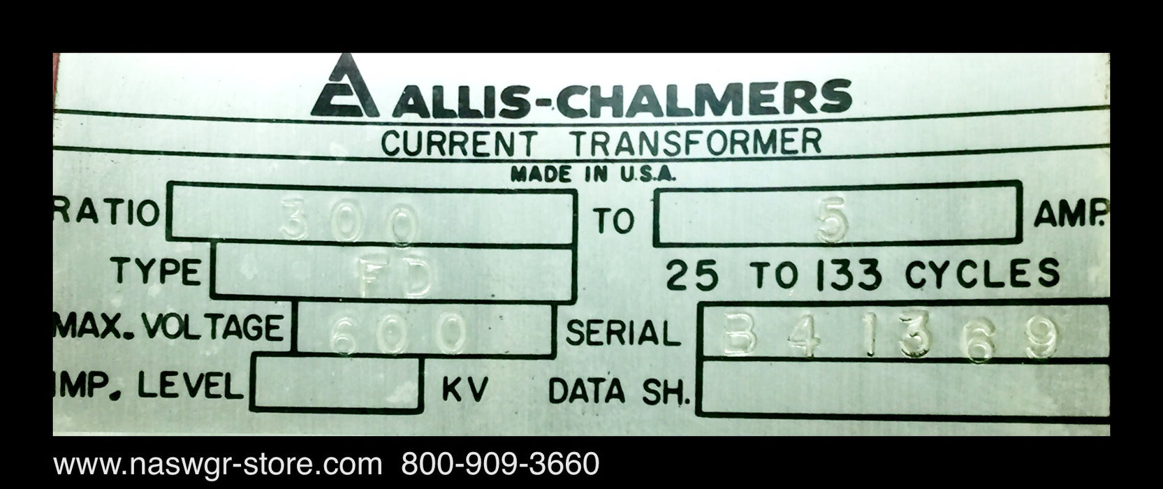 300:5 ~ Allis Chalmers 300:5 Current Transformer