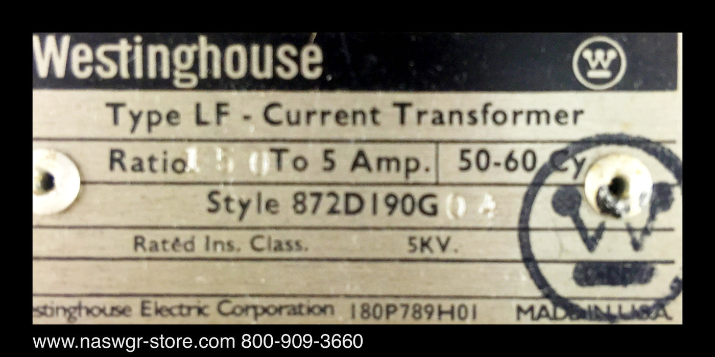 Westinghouse 872D190G04 Current Transformer