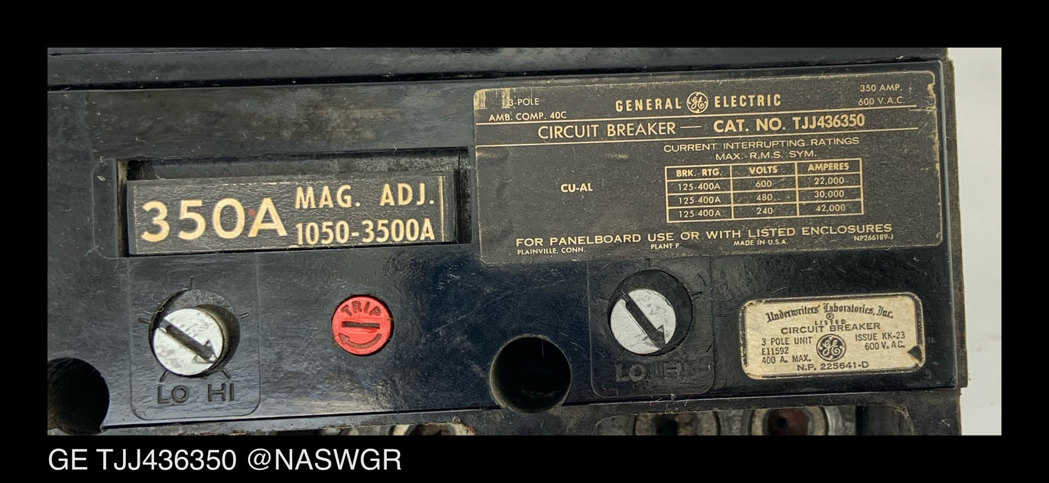 General Electric TJJ436350 Molded Case Circuit Breaker - 350 Amp