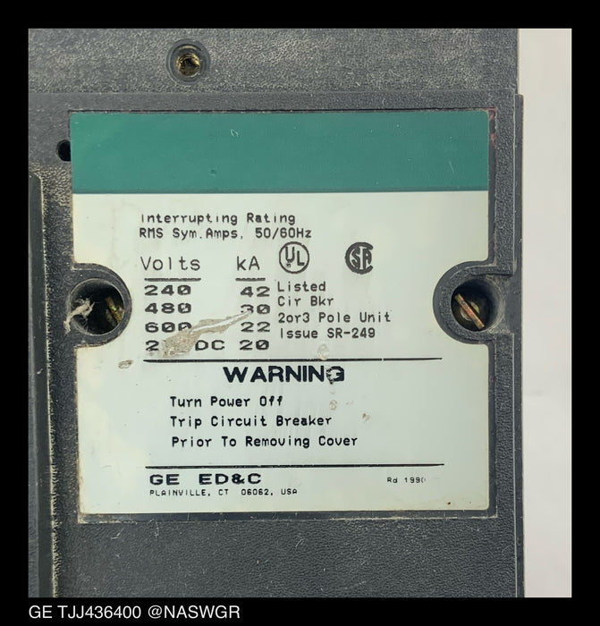 General Electric TJJ436400 Molded Case Circuit Breaker - 400 Amp