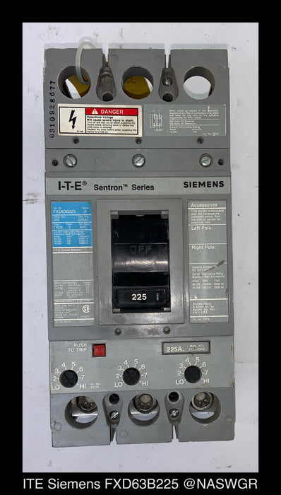 ITE Siemens FXD63B225 Molded Case Circuit Breaker - 225 Amp