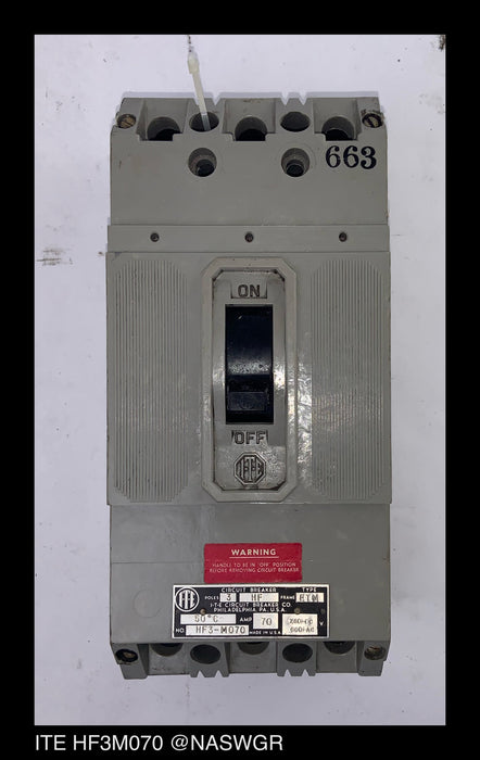 ITE HF3M070 Molded Case Circuit Breaker - 70 Amp