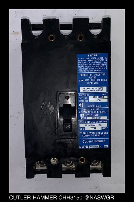 Cutler Hammer CHH3150 Molded Case Circuit Breaker ~ 150 Amp