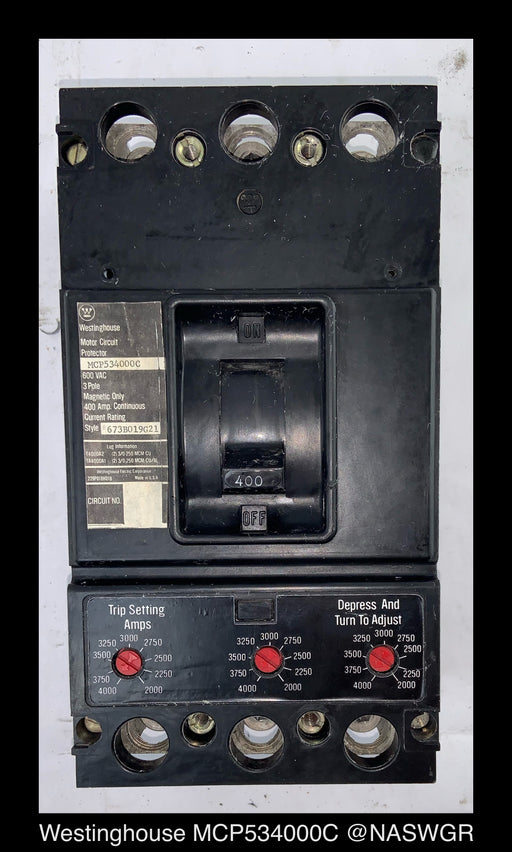 Westinghouse MCP534000C Motor Circuit Protector - 400 Amp