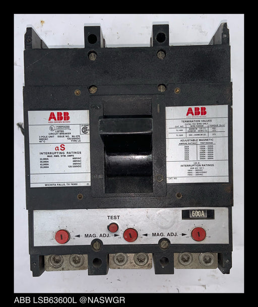 ABB LSB63600L Molded Case Circuit Breaker - 600 Amp