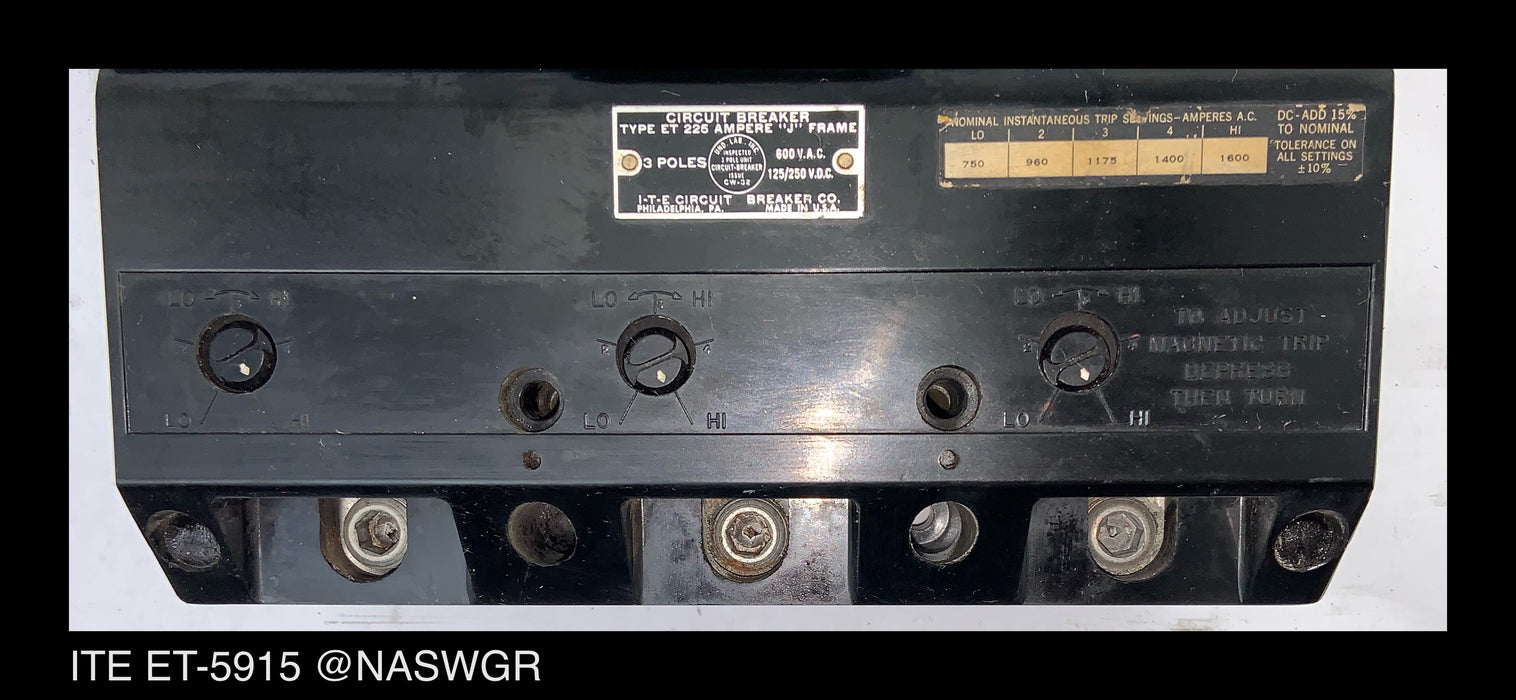 ITE ET-5915 Molded Case Circuit Breaker - 225 Amp
