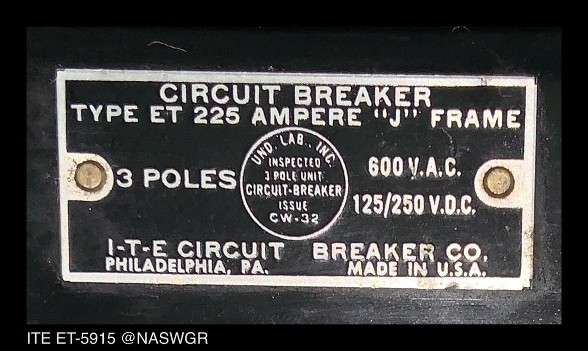 ITE ET-5915 Molded Case Circuit Breaker - 225 Amp