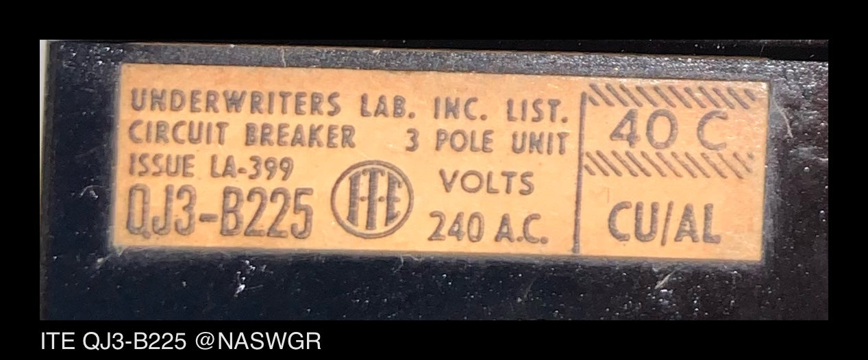 ITE QJ3-B225 Molded Case Circuit Breaker - 225 Amp
