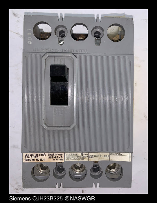 Siemens QJH23B225 Circuit Breaker - 225 Amp