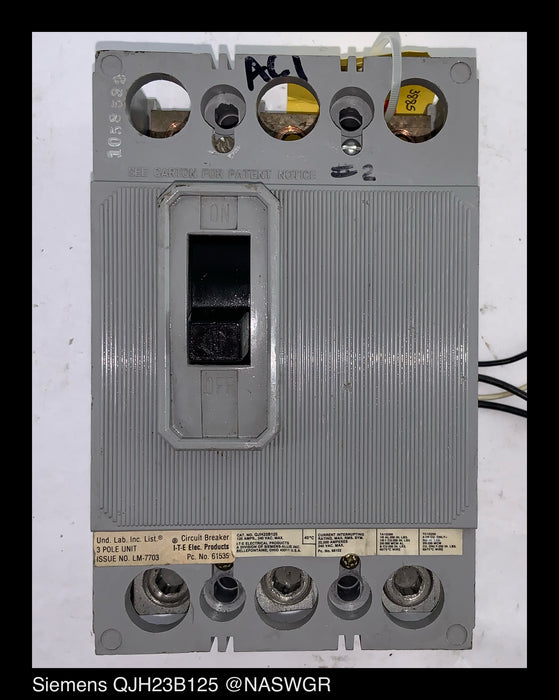 Siemens QJH23B125 Molded Case Circuit Breaker - 125 Amp