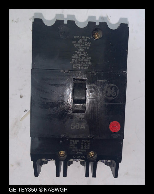 GE TEY350 Circuit Breaker ~ 50 amp