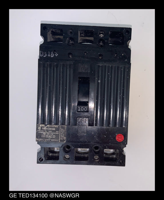 GE TED134100 Circuit Breaker ~ 100 Amp