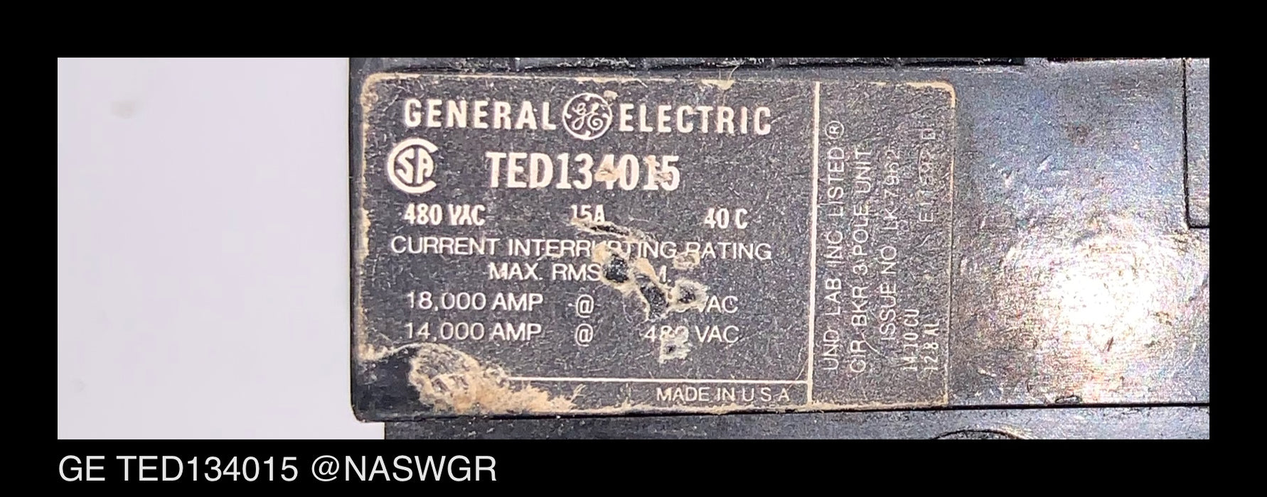 TED134015 ~ GE TED134015 Circuit Breaker ~ 15 Amp
