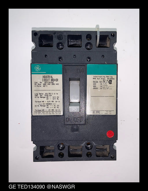 General Electric TED134090 Molded Case Circuit Breaker - 90 Amp