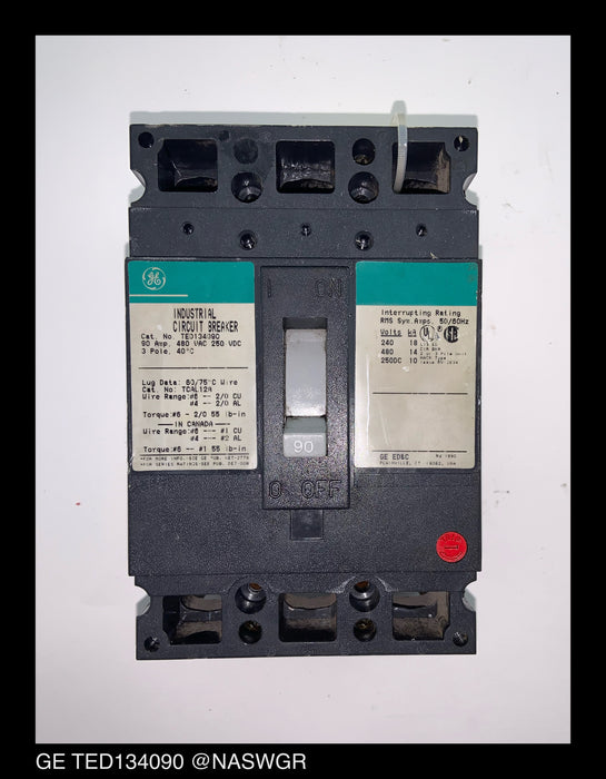 GE TED134090 Circuit Breaker ~ 90 Amp