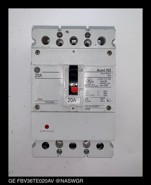 GE FBV36TE020AV Circuit Breaker ~ 20 Amp