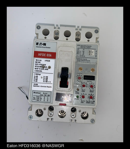 Eaton HFDE316036 Molded Case Circuit Breaker ~ 160 Amp - Unused Surplus
