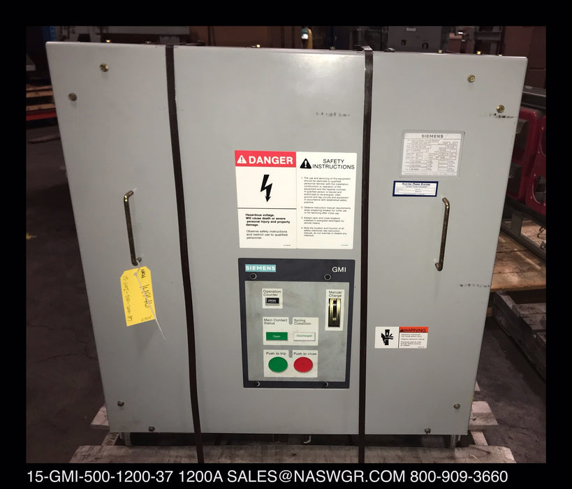 Siemens 15-GMI-500-1200-37 Vacuum Circuit Breaker (E/O,D/O) - 1200 amp