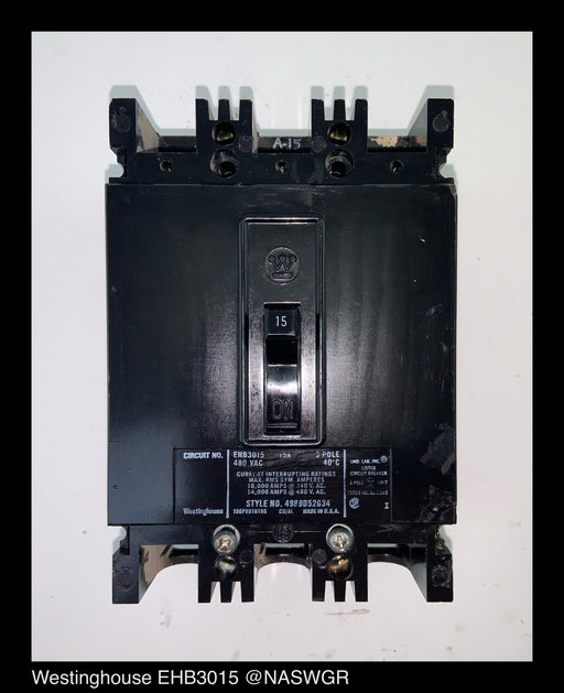 Westinghouse EHB3015 Molded Case Circuit Breaker - 15 Amp
