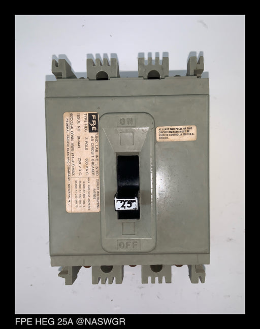 FPE HEG631025 Circuit Breaker ~ 25 Amp