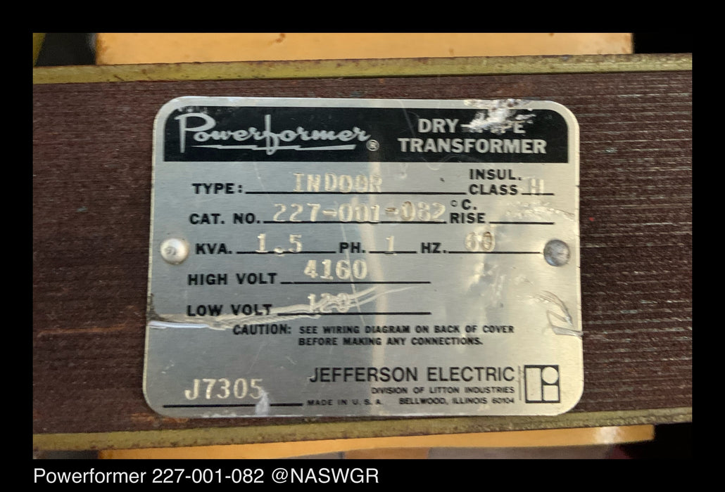 Powerformer 227-001-082 Dry Type Power Transformer