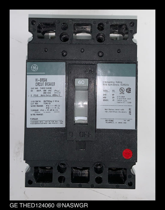 General Electric THED124060 Molded Case Circuit Breaker