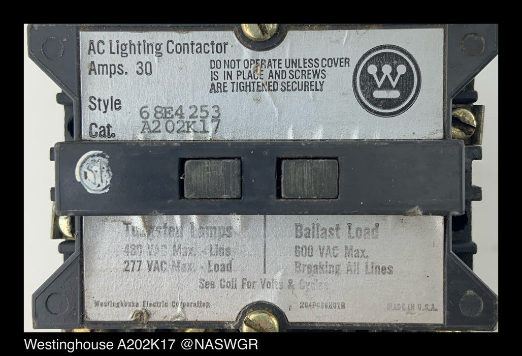 Westinghouse A202K17 AC Lighting Contactor