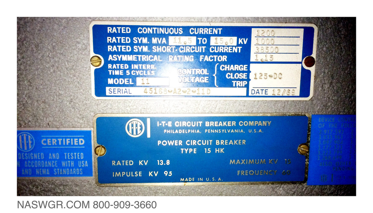 15HK1000 ~ ITE 15HK1000 Circuit Breaker ~ 1200 Amp Model 11