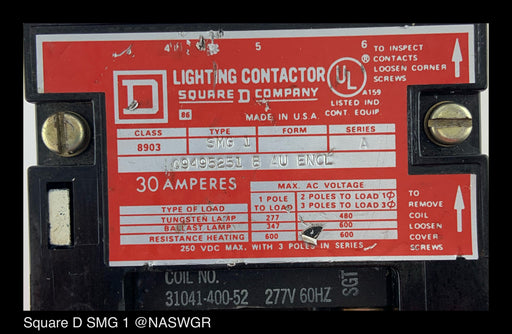 Square D SMG 1 Lighting Contactor