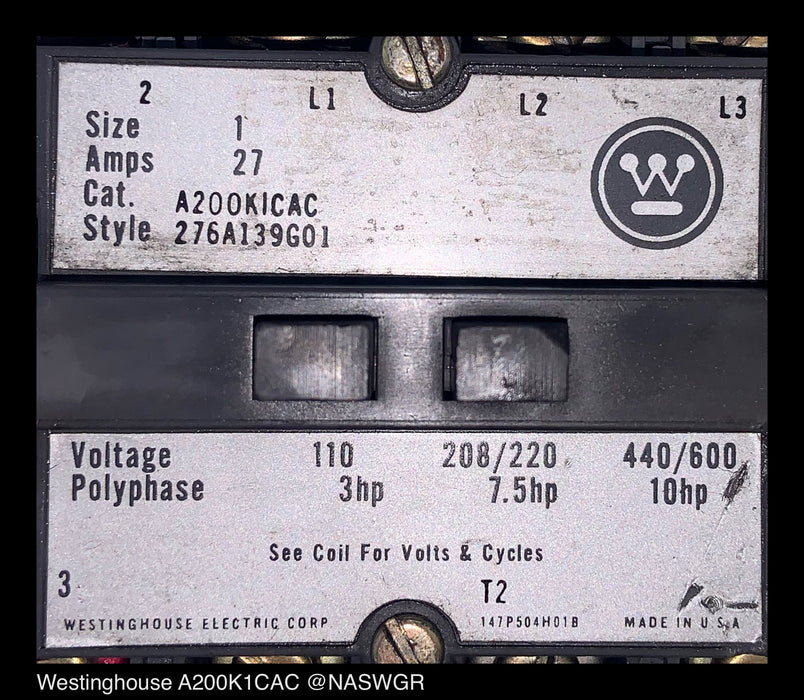 Westinghouse A200K1CAC Starter