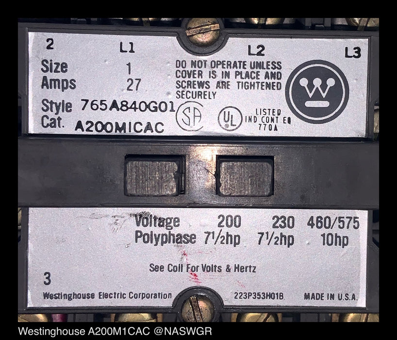 Westinghouse A200M1CAC Starter