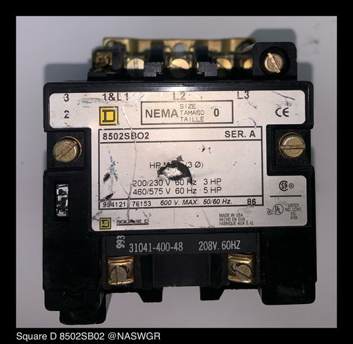 Square D 8502SB02 Contactor