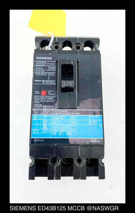 Siemens ED43B125 Molded Case Circuit Breaker