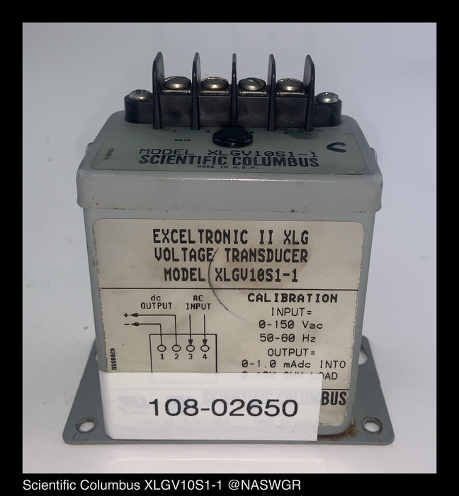 Scientific Columbus XLGV10S1-1 Volatge Transducer
