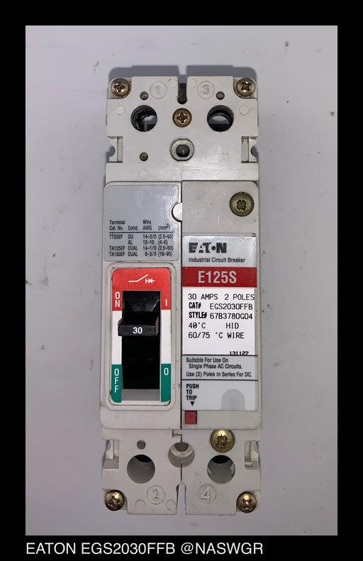 Eaton EGS2030FFB Molded Case Circuit Breaker ~ 30 Amp