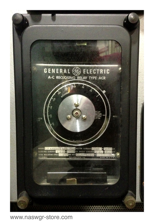 12ACR11B9A , GE 12ACR11B9A Reclosing Relay , Type: ACR , Motor Circuit: 240V 60 Cycle , Closing Circuit 125 VDC Cy. Reset Circuit 125 VDC Cy. , Total Reclosing Cycle 3 Min. , INST. GEH-1786 , PN: 12ACR11B9A