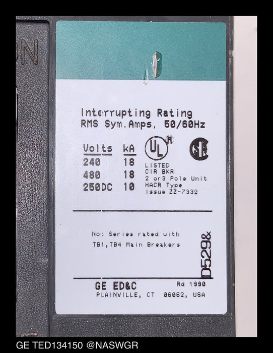 General Electric TED134150 Molded Case Circuit Breaker - 150 Amp