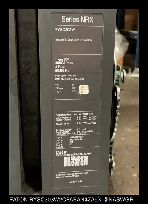 EATON RYSC303W2CPABAN4ZA9X Insulated Circuit Breaker